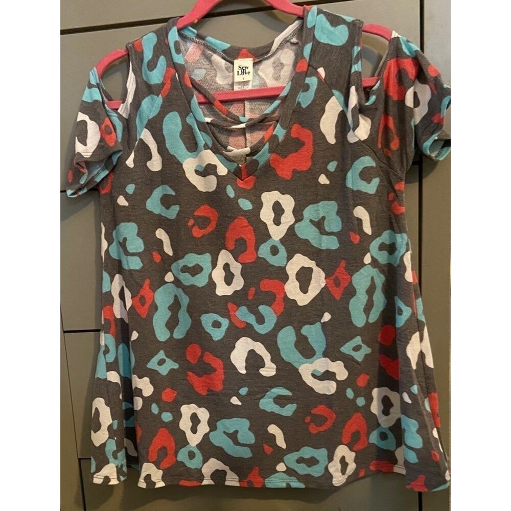 Womens top womens shirt Criss cross top womens small cold shoulder top funky fun